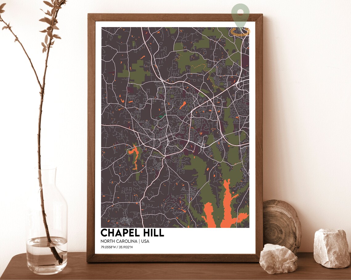 Chapel Hill North Carolina Modern City Street Map Design Poster - Image 4