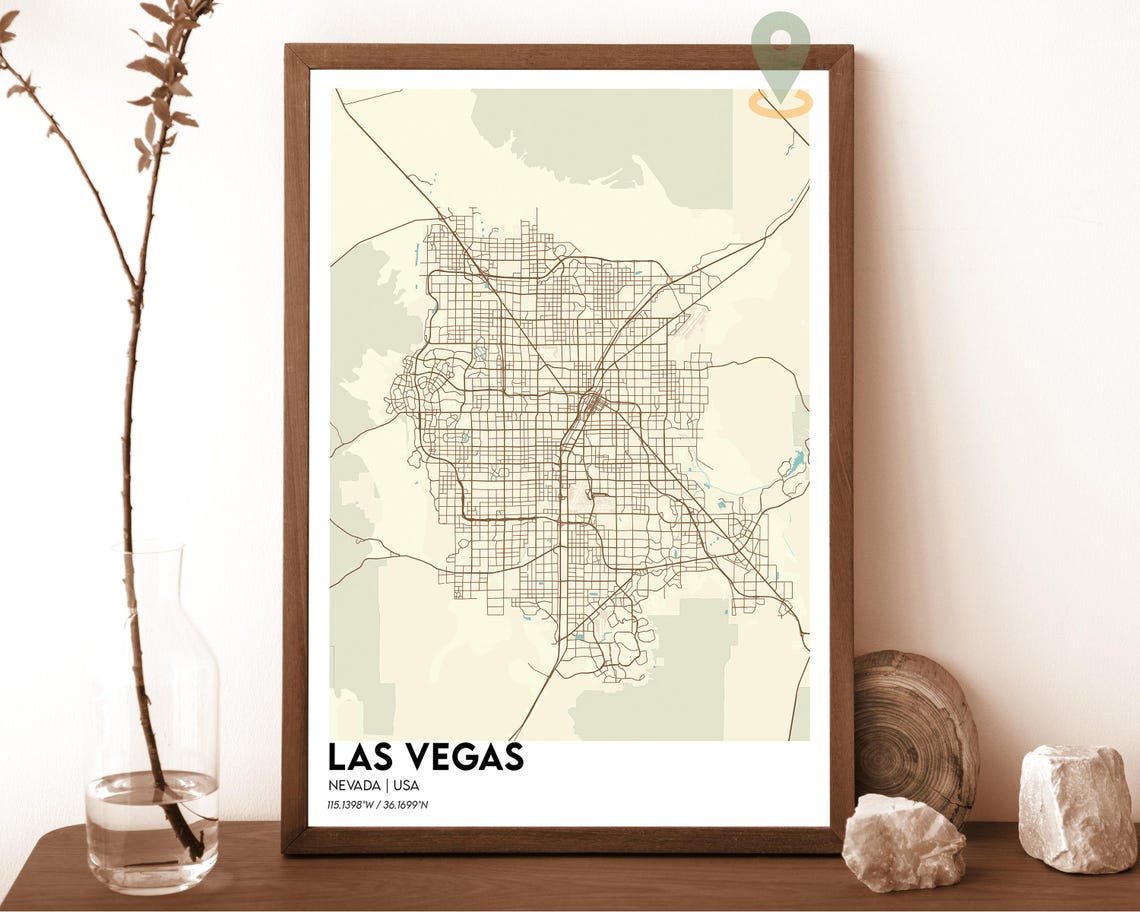 Las Vegas Map Las Vegas Map Print Las Vegas Wall Art Las Vegas Travel Poster Las Vegas Poster Las Vegas Photo Las Vegas Nevada Poster - Image 5