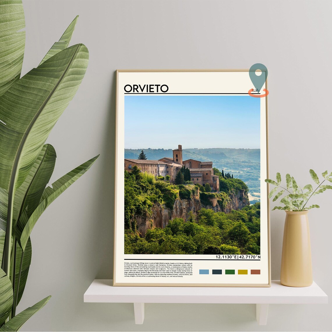 Orvieto Italy Hilltop Cliff Town Abbey Umbria Countryside Poster - Image 3