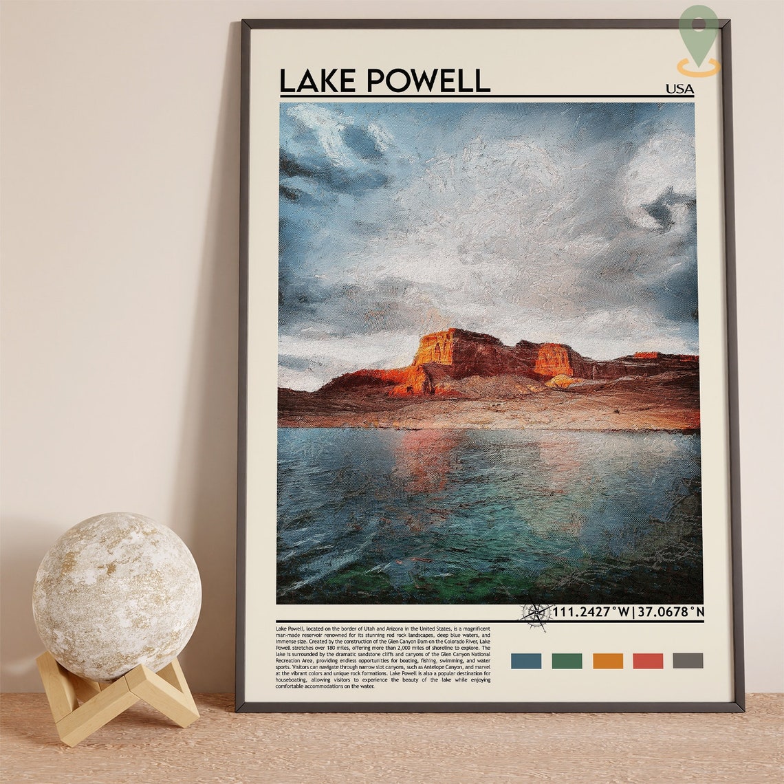 Lake Powell Travel Poster Lake Powell Wall Art Lake Powell Poster Print Lake Powell Photo Lake Powell Decor Utah And Arizona Usa - Image 3