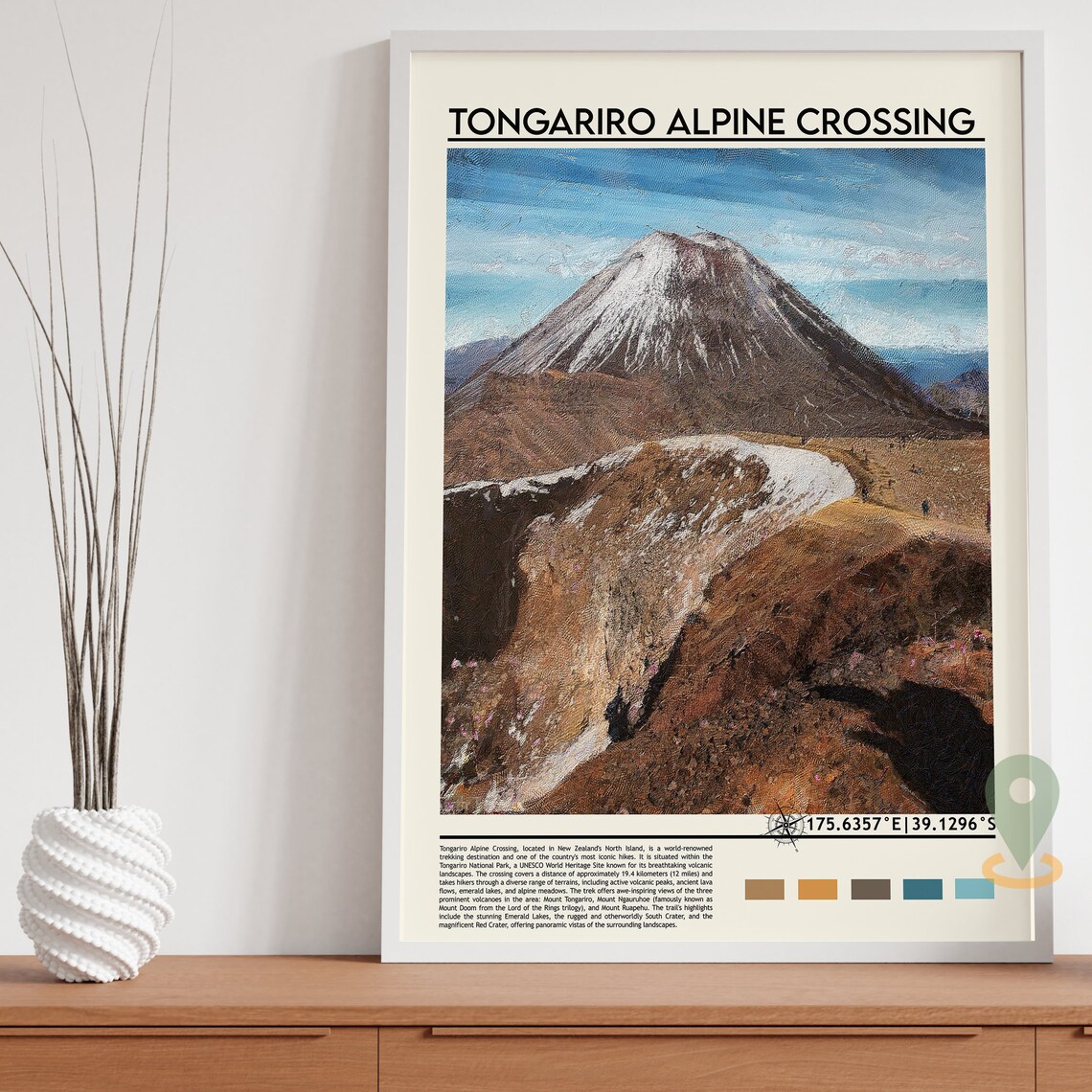 Tongariro Alpine Crossing New Zealand Volcanic Peak Hike Poster - Image 6