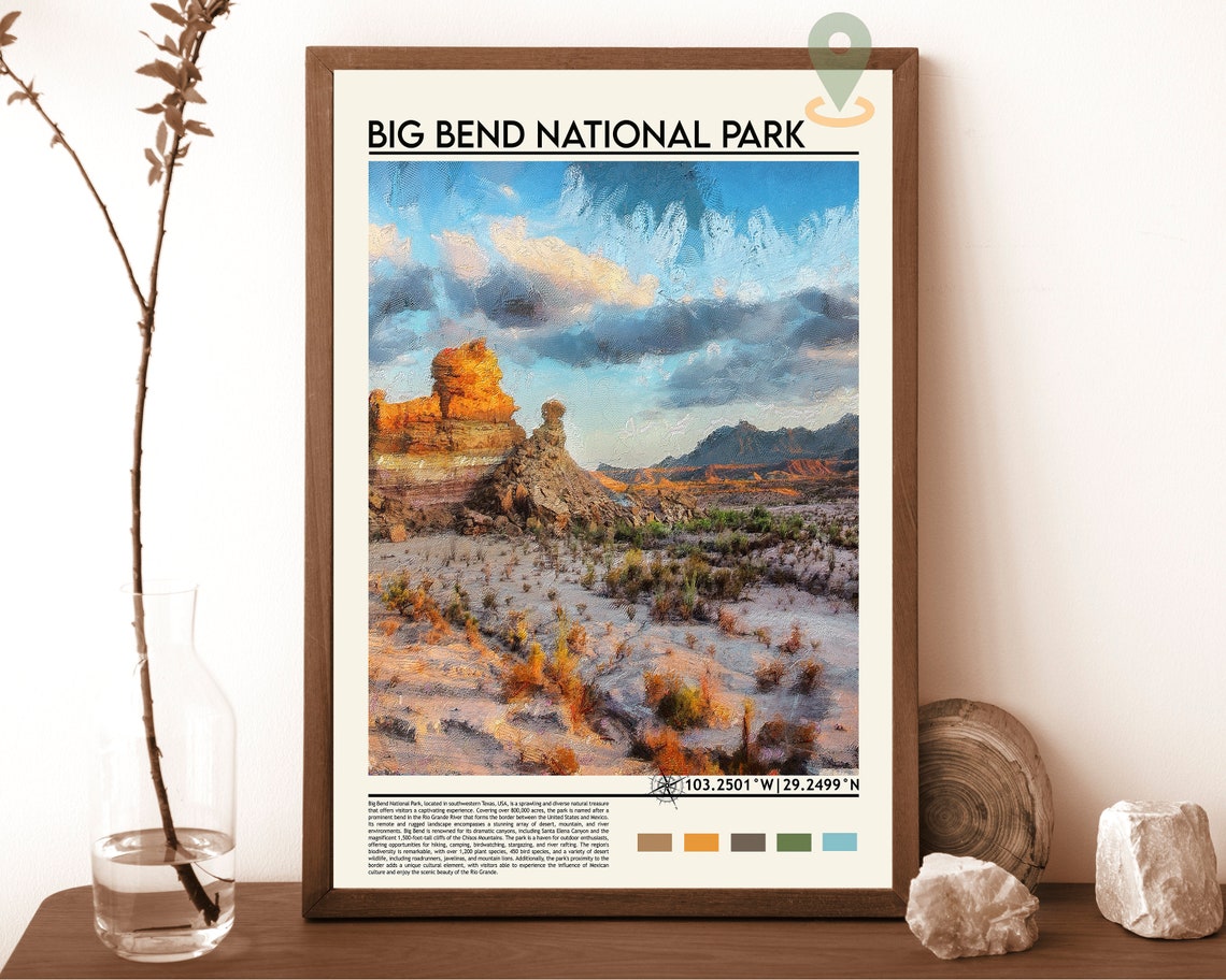 Big Bend National Park Texas Desert Rock Formations Sunset Poster