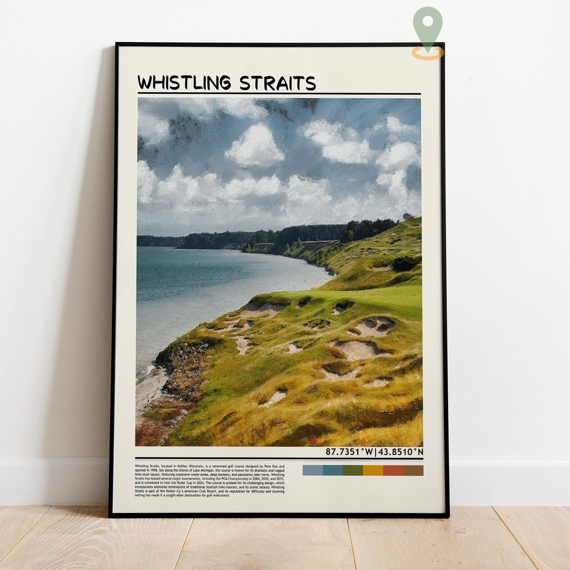 Whistling Straits Wisconsin Links Golf Course Lake View Art Poster - Image 4