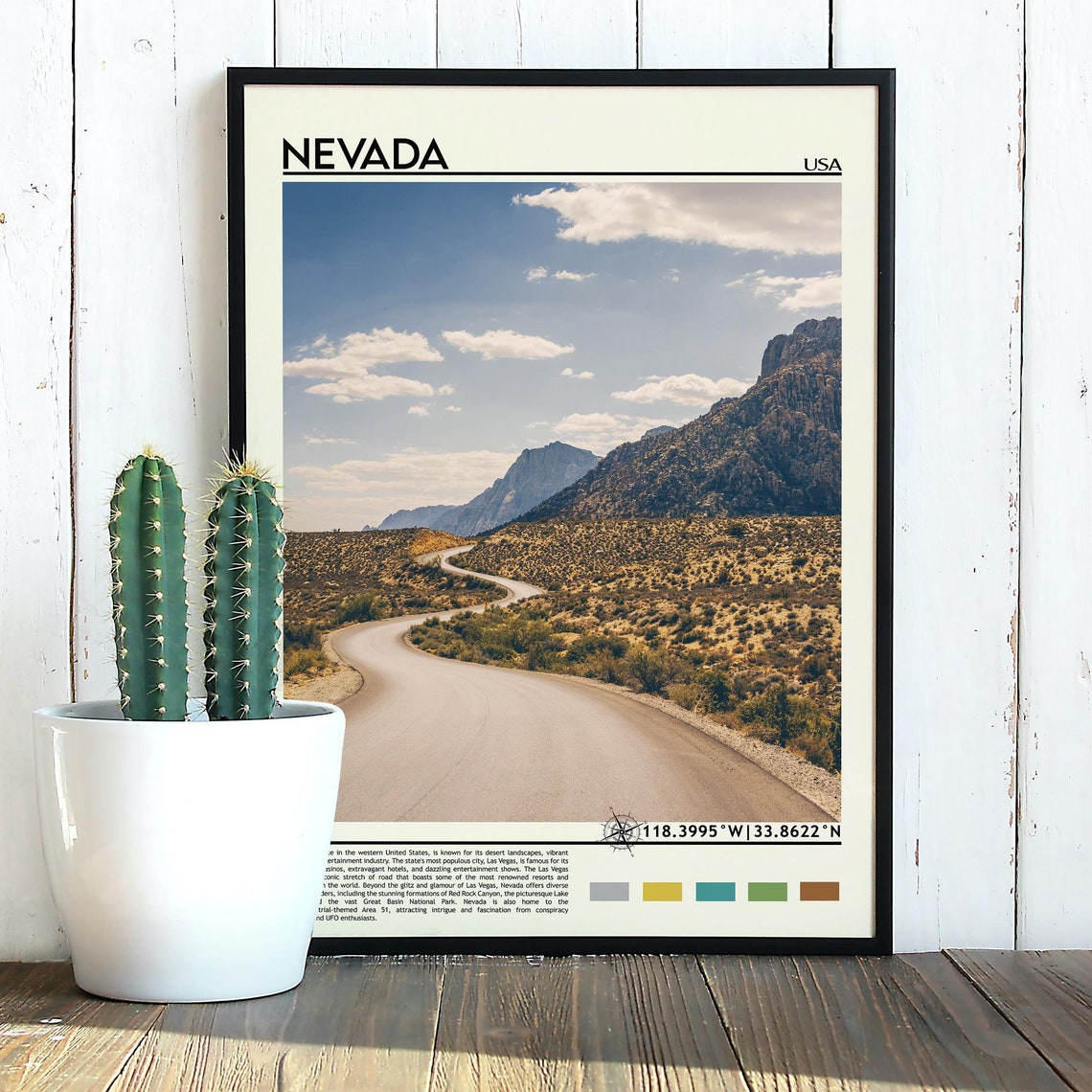 Nevada Desert Canyon Road Travel Poster Scenic Mountain Drive - Image 5
