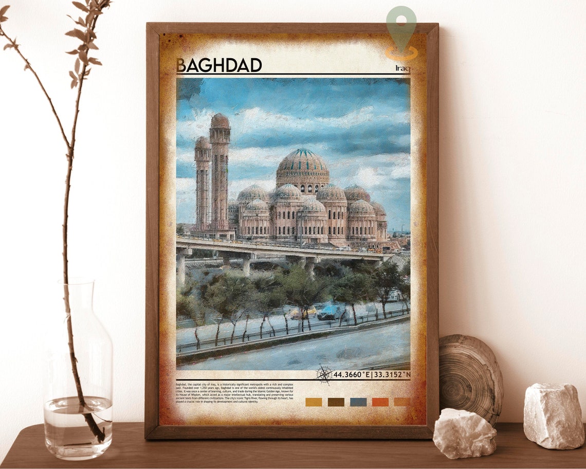 Baghdad Iraq Historic Islamic Architecture Dome Painting Poster - Image 6