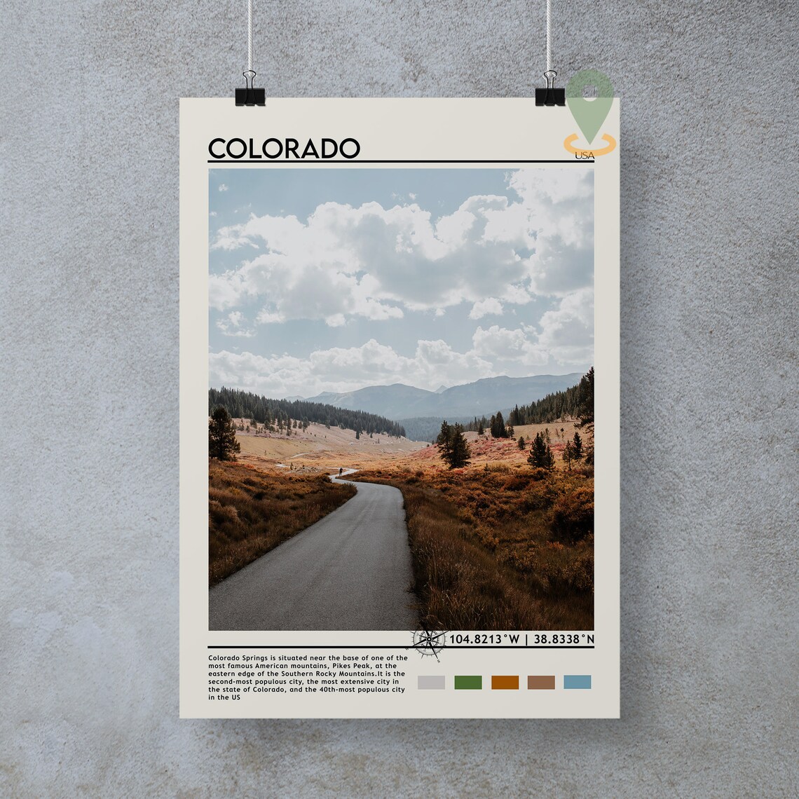 Colorado USA Rocky Mountain Road Scenic Drive Landscape Poster - Image 3