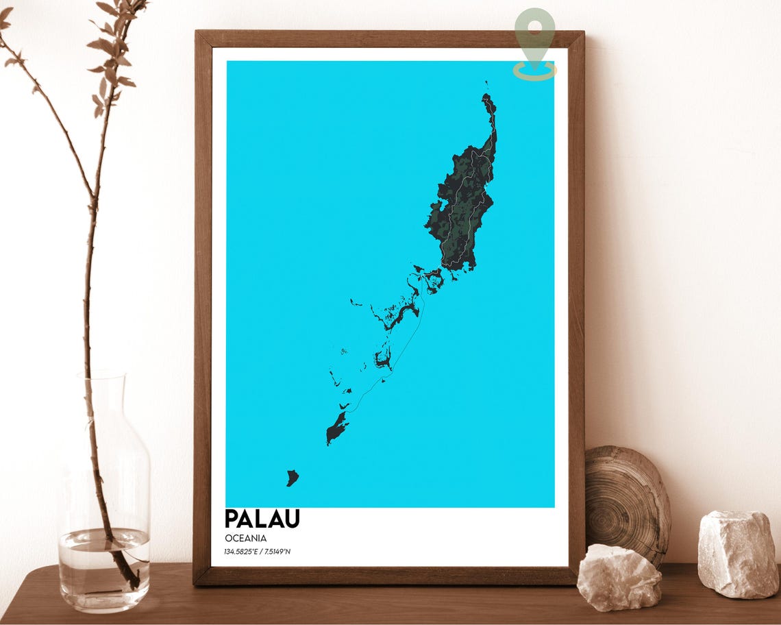 Palau Map Palau Map Print Palau Wall Art Palau Travel Poster Palau Poster Palau Photo Palau City Map Palau Oceania Palau Island - Image 5