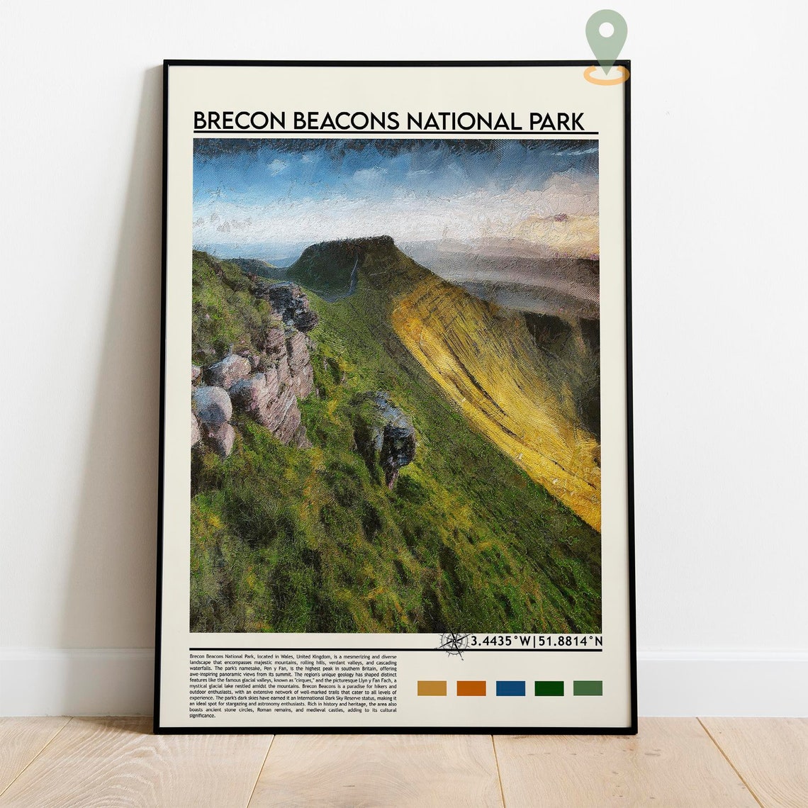 Brecon Beacons National Park Wales Mountain Landscape Poster - Image 2