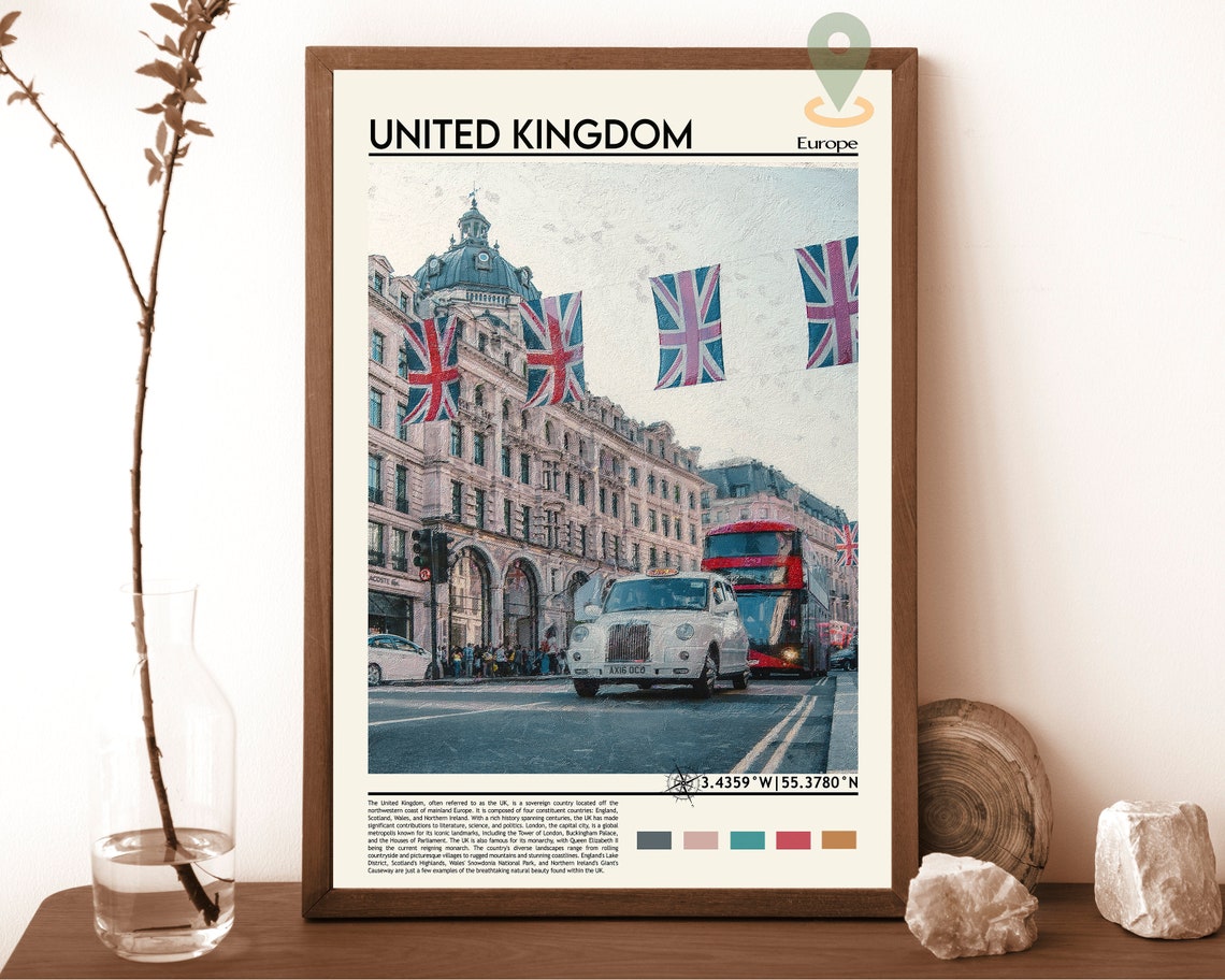 United Kingdom Print United Kingdom Poster United Kingdom Wall Art United Kingdom Travel United Kingdom Art Print London England Print