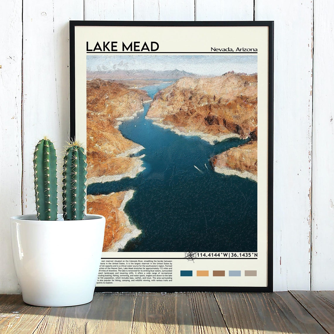 Lake Mead Print Lake Mead Poster Lake Mead Wall Art Lake Mead Travel Print Lake Mead Art Print Lake Mead Artwork Arizona Print - Image 5