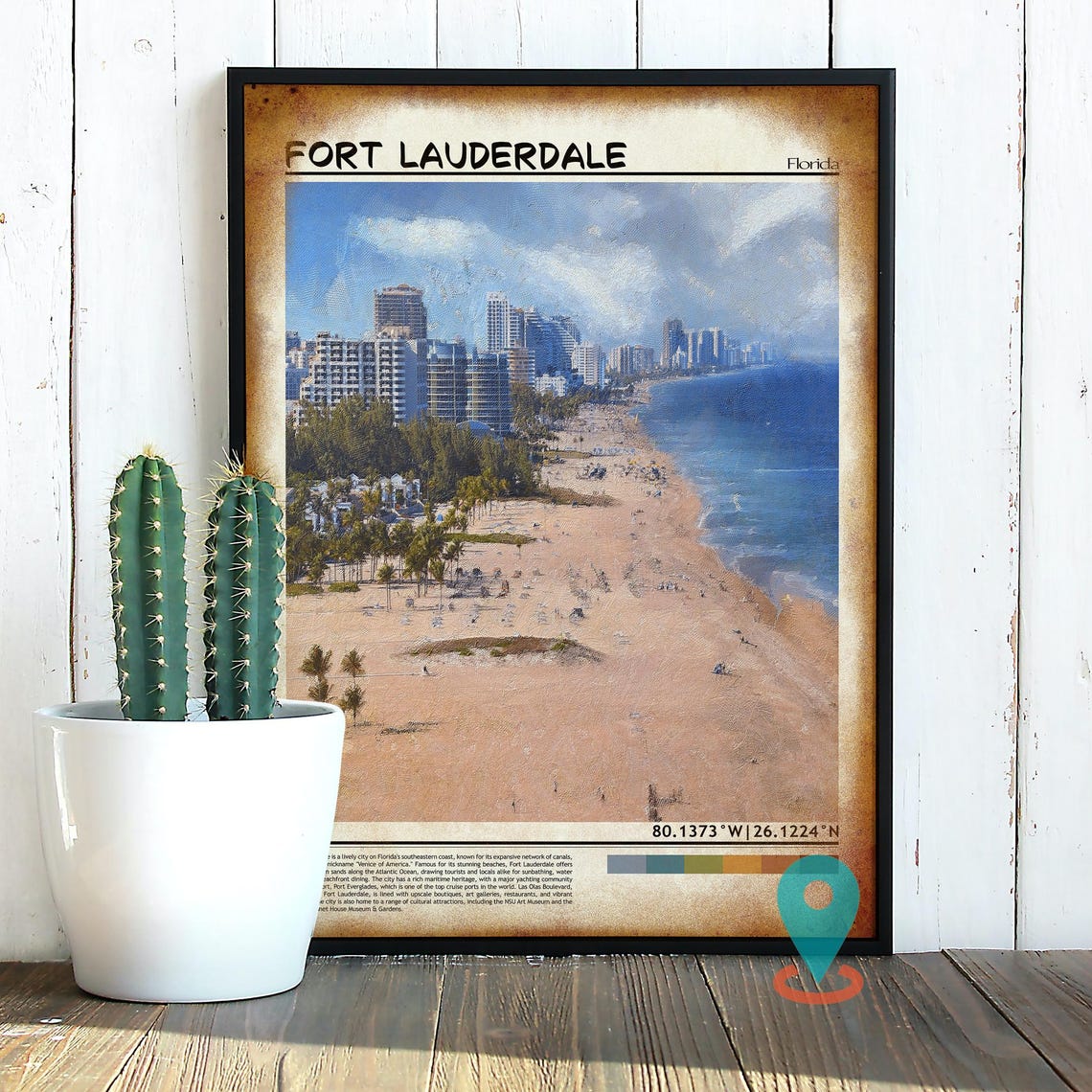 Fort Lauderdale Print Fort Lauderdale Poster Fort Lauderdale Wall Art Fort Lauderdale Travel Fort Lauderdale Art Print Florida Poster - Image 2