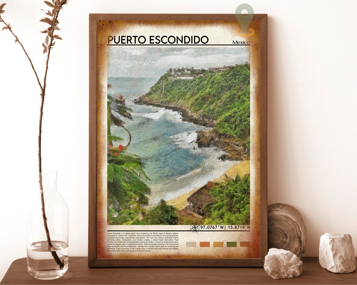 Puerto Escondido Print Puerto Escondido Poster Puerto Escondido Wall Art Puerto Escondido Travel Print Puerto Escondido Art Print - Image 6
