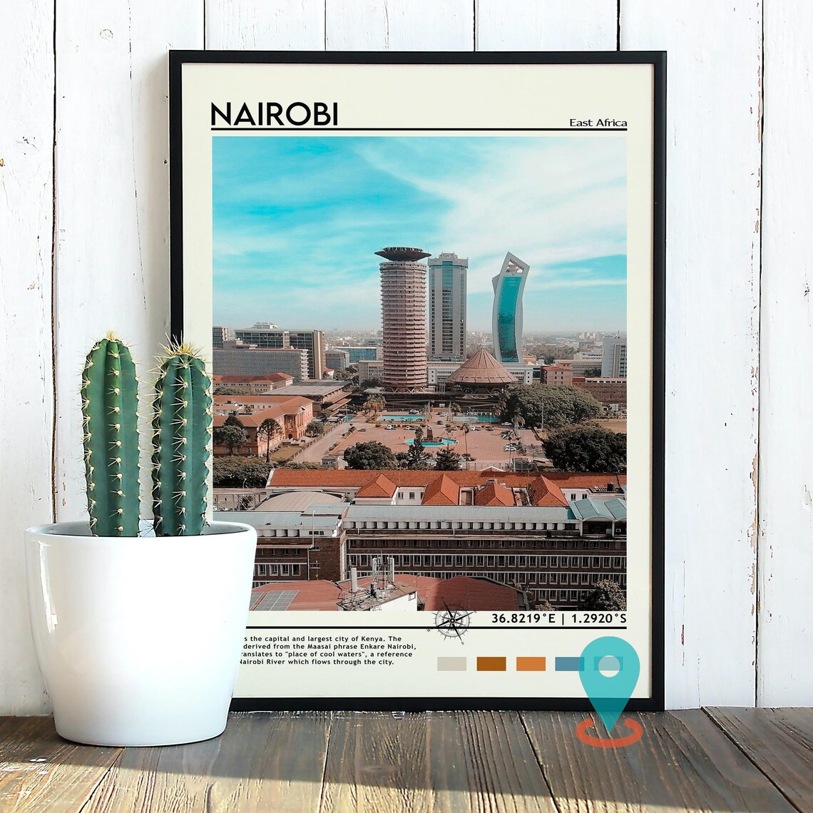 Nairobi Kenya Skyline City Photo Urban Downtown Travel Poster - Image 3