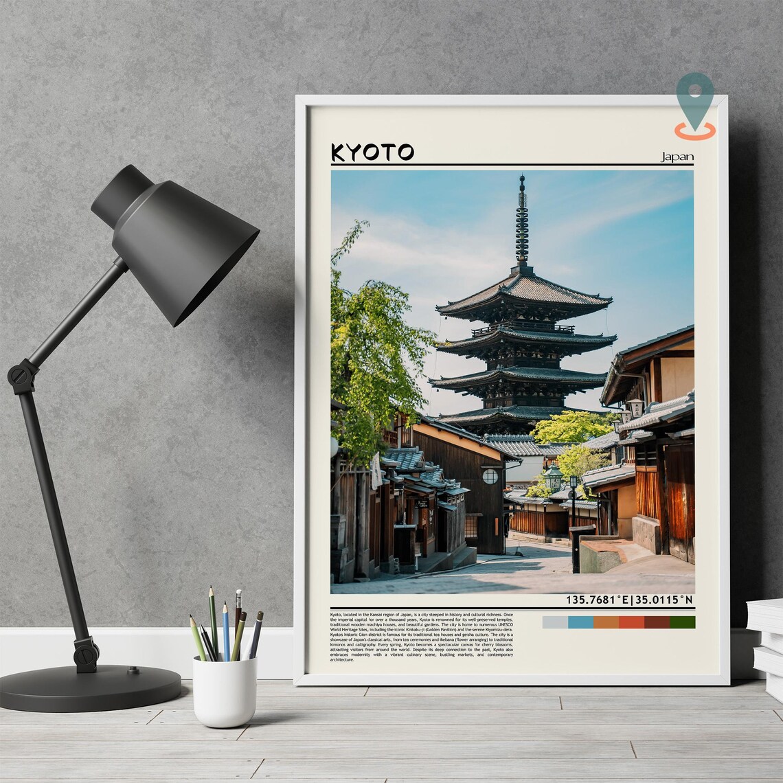 Kyoto Japan Five Story Pagoda Old Street Scenic Travel Poster - Image 4