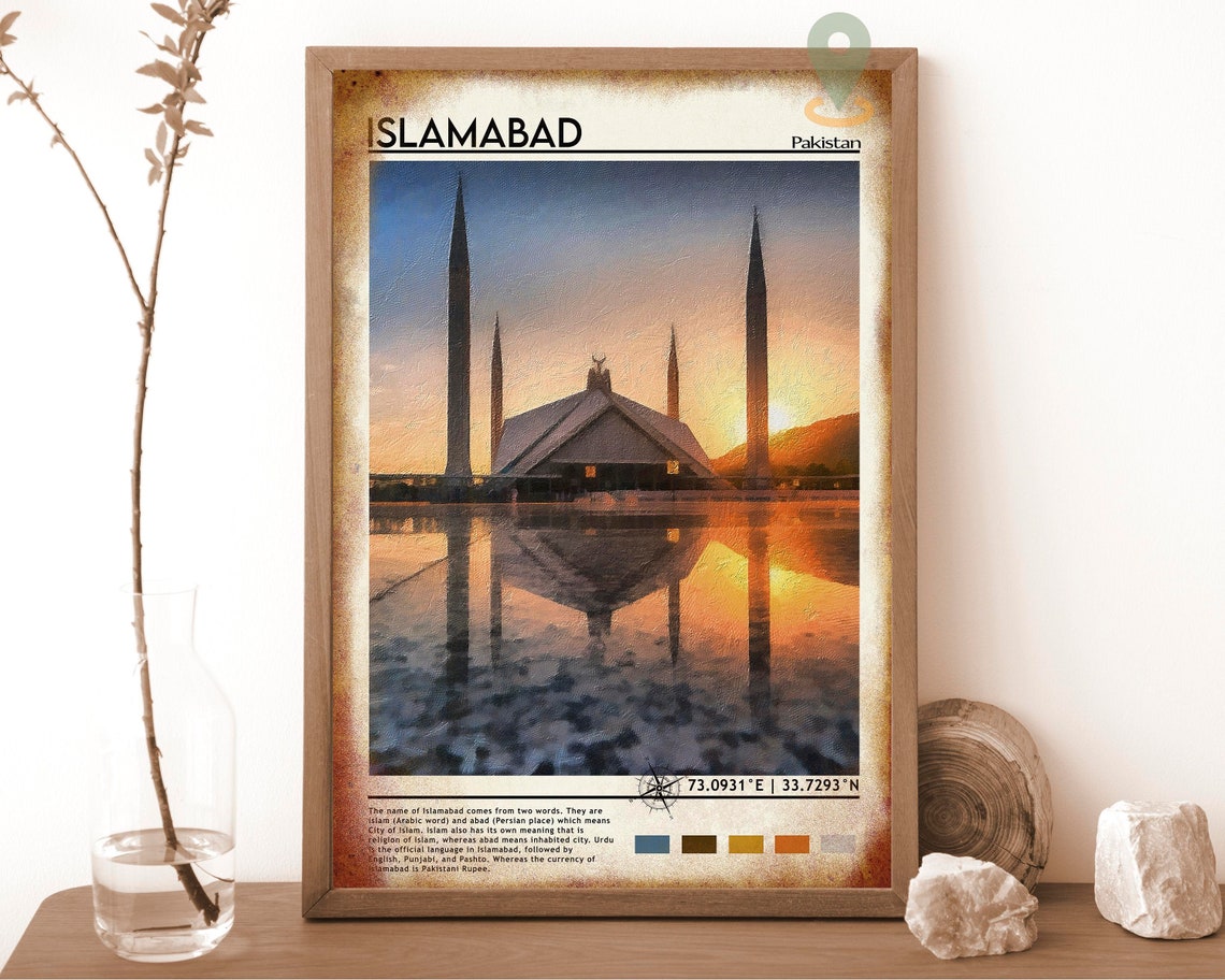 Islamabad Print Vintage Poster Islamabad Wall Art Islamabad Poster Islamabad Photo Islamabad Poster Print Islamabad City Pakistan - Image 6