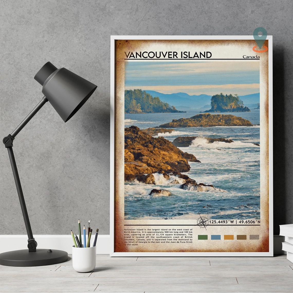 Vancouver Island Canada Rocky Pacific Coast Waves Travel Poster - Image 4