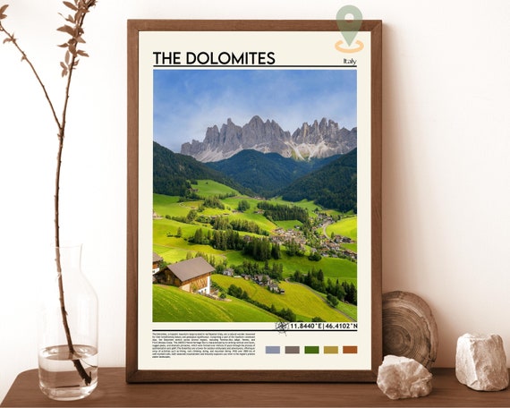 The Dolomites Print Dolomites Travel Poster Dolomites Wall Art Italy Art Print Dolomites Photo Ski Resort Print Piave Valley Poster