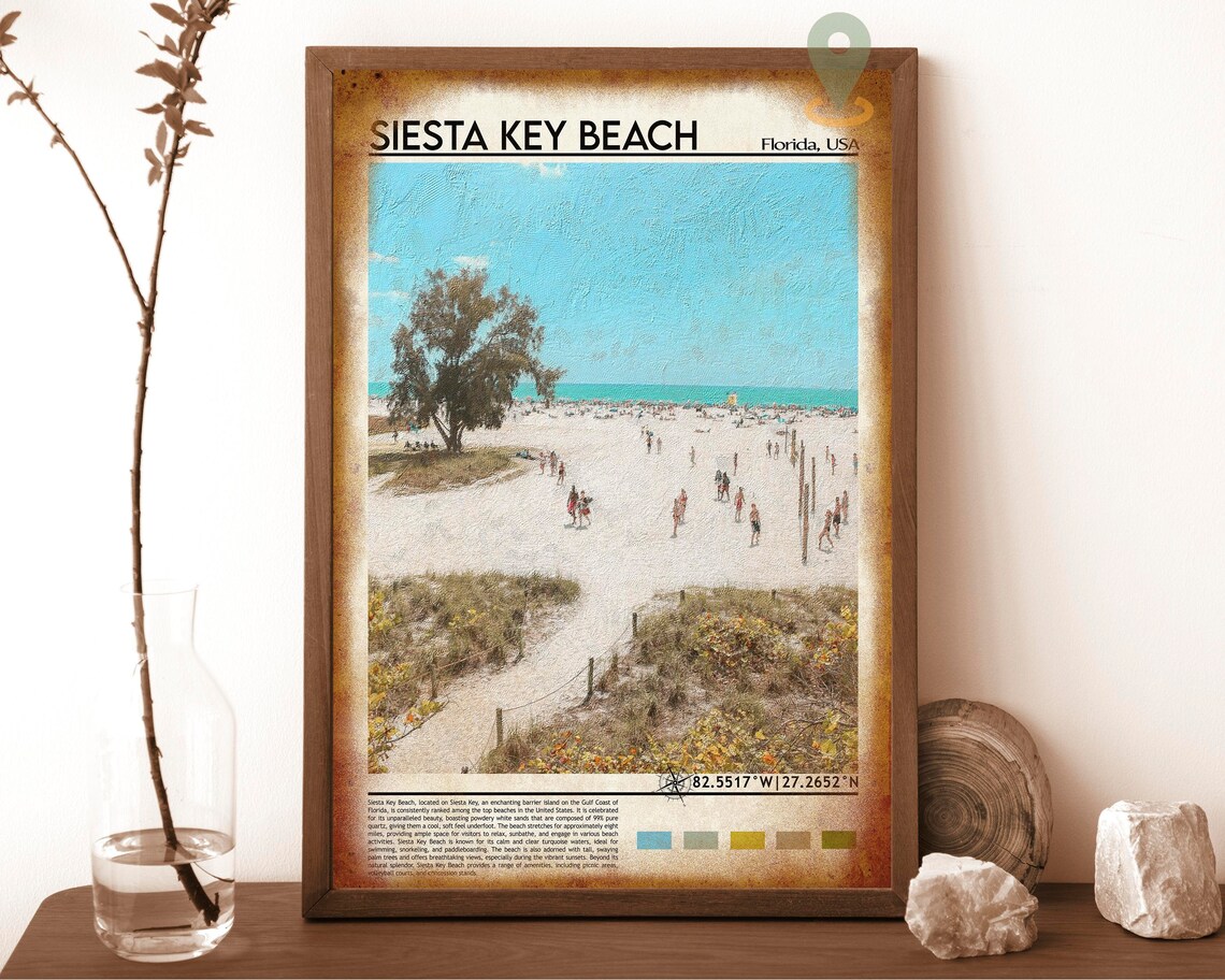 Siesta Key Beach Florida White Sand Photo Gulf Travel Wall Art - Image 6