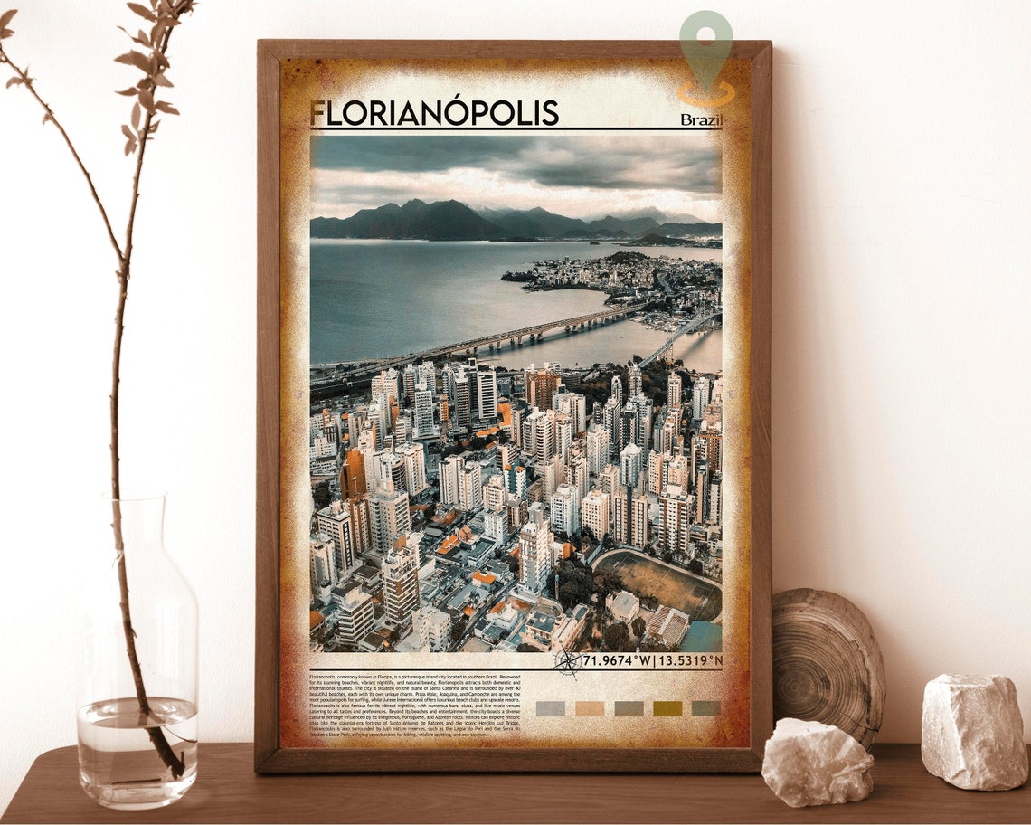 Florianopolis Brazil Island City Aerial Travel Photography Poster - Image 6