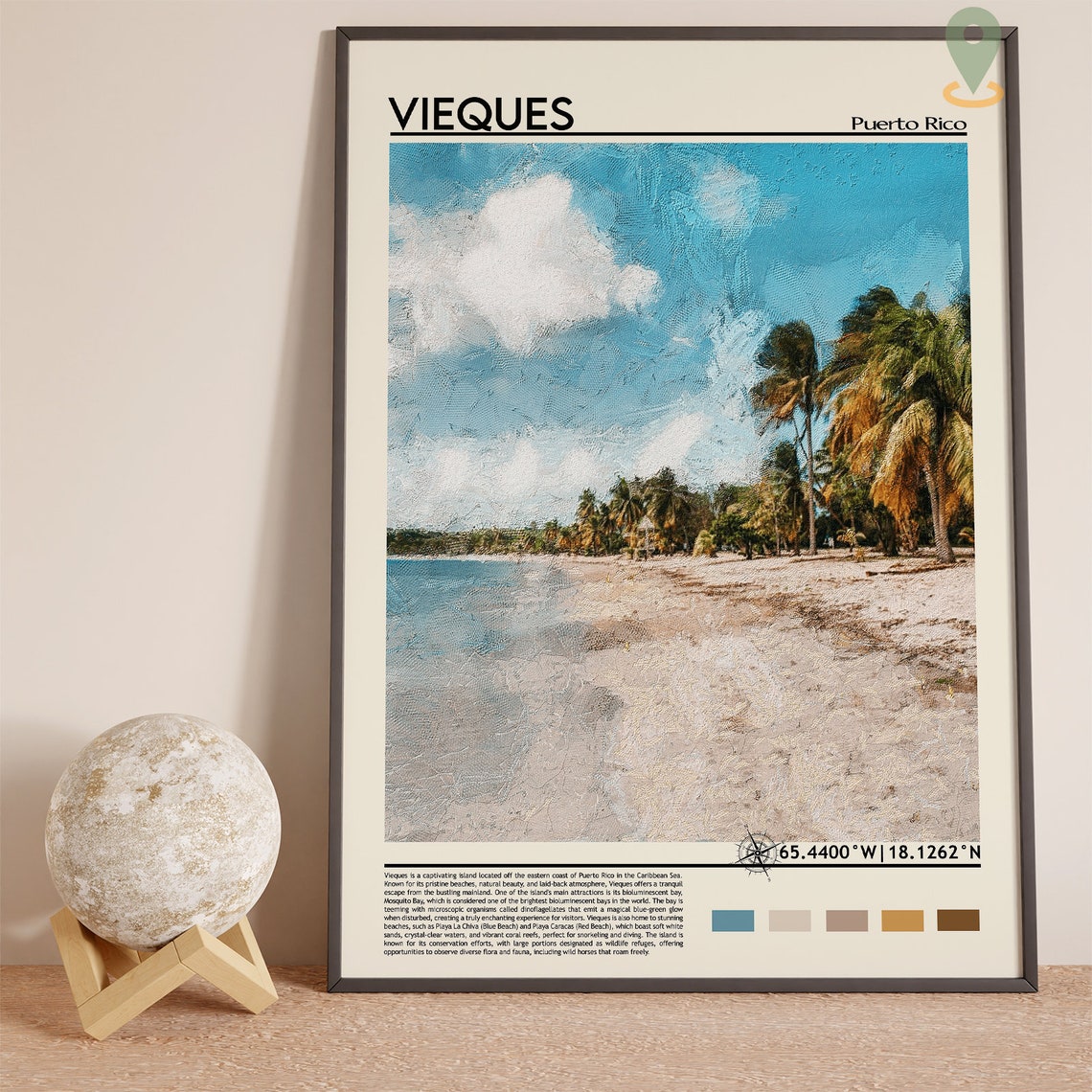 Vieques Puerto Rico Palm Beach Tropical Island Photo Art Poster - Image 3