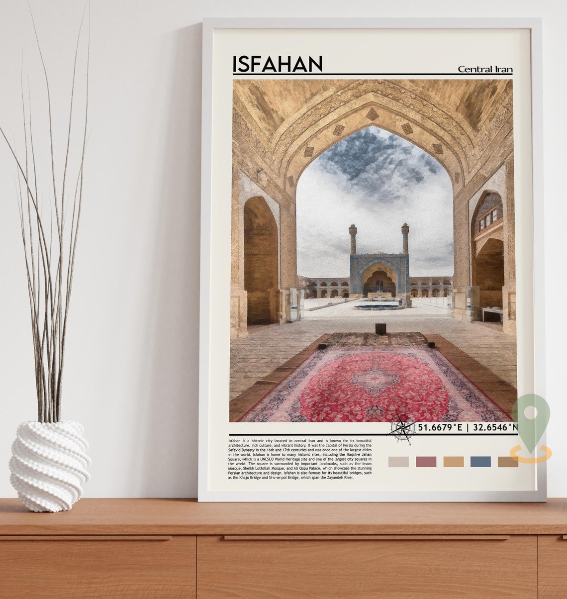 Isfahan Print Isfahan Poster Isfahan Wall Art Isfahan Travel Isfahan Art Print Isfahan Artwork Isfahan Photo Isfahan Iran Print - Image 5