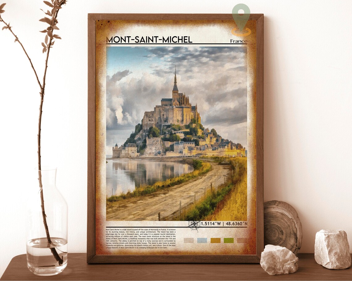 Mont Saint Michel France Tidal Island Abbey Normandy Travel Poster - Image 6