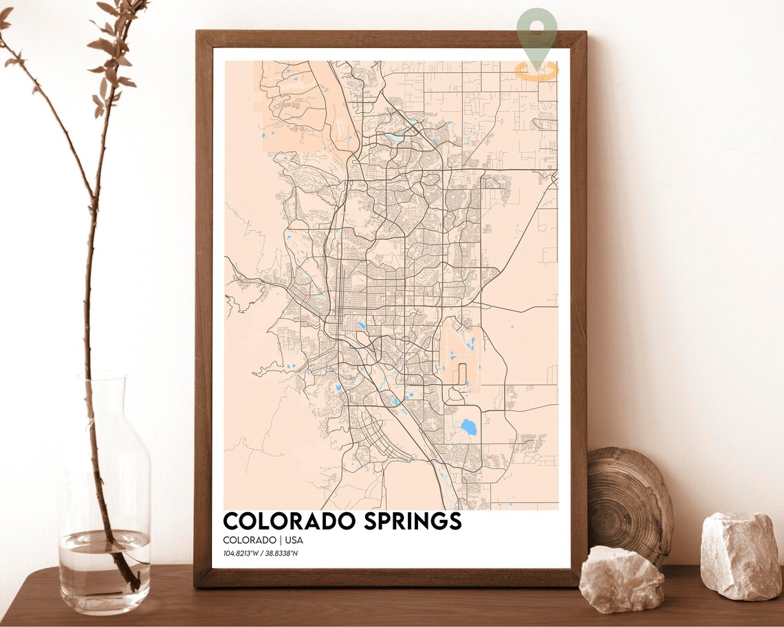 Colorado Springs Neon Purple City Map Modern Cartography Poster - Image 5