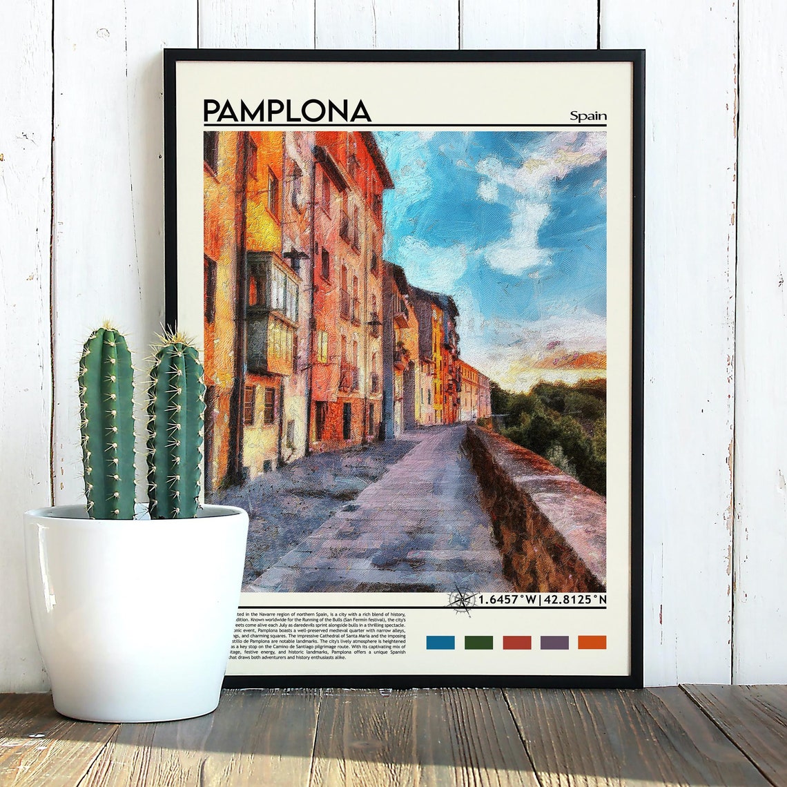 Pamplona Print Pamplona Poster Pamplona Wall Art Pamplona Travel Print Pamplona Art Print Pamplona Artwork Spain Travel Print - Image 3