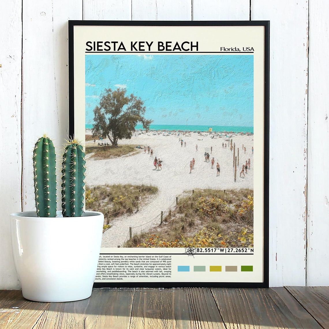 Siesta Key Beach Florida White Sand Photo Gulf Travel Wall Art - Image 3