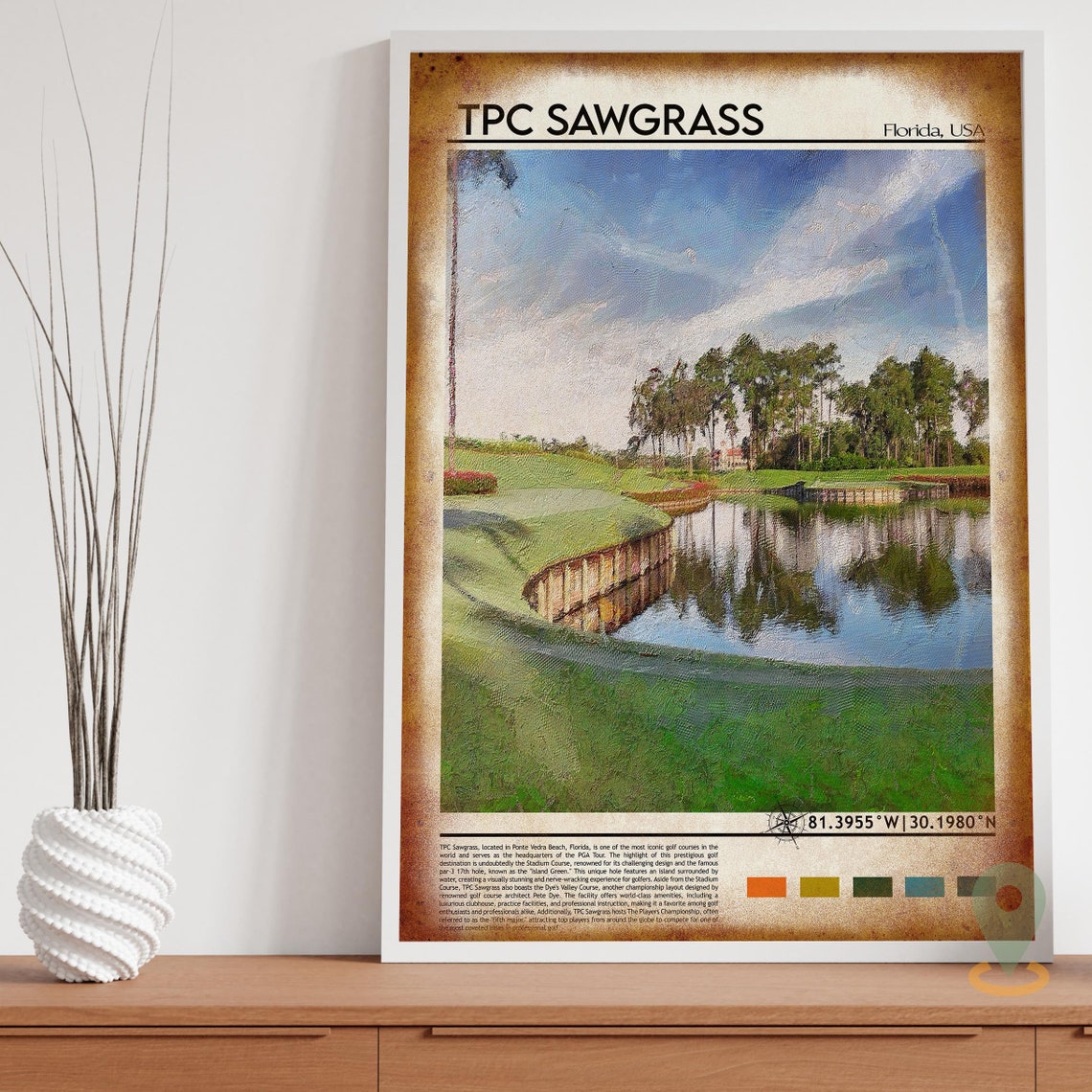 TPC Sawgrass Florida Island Green Golf Course PGA Sports Poster - Image 4