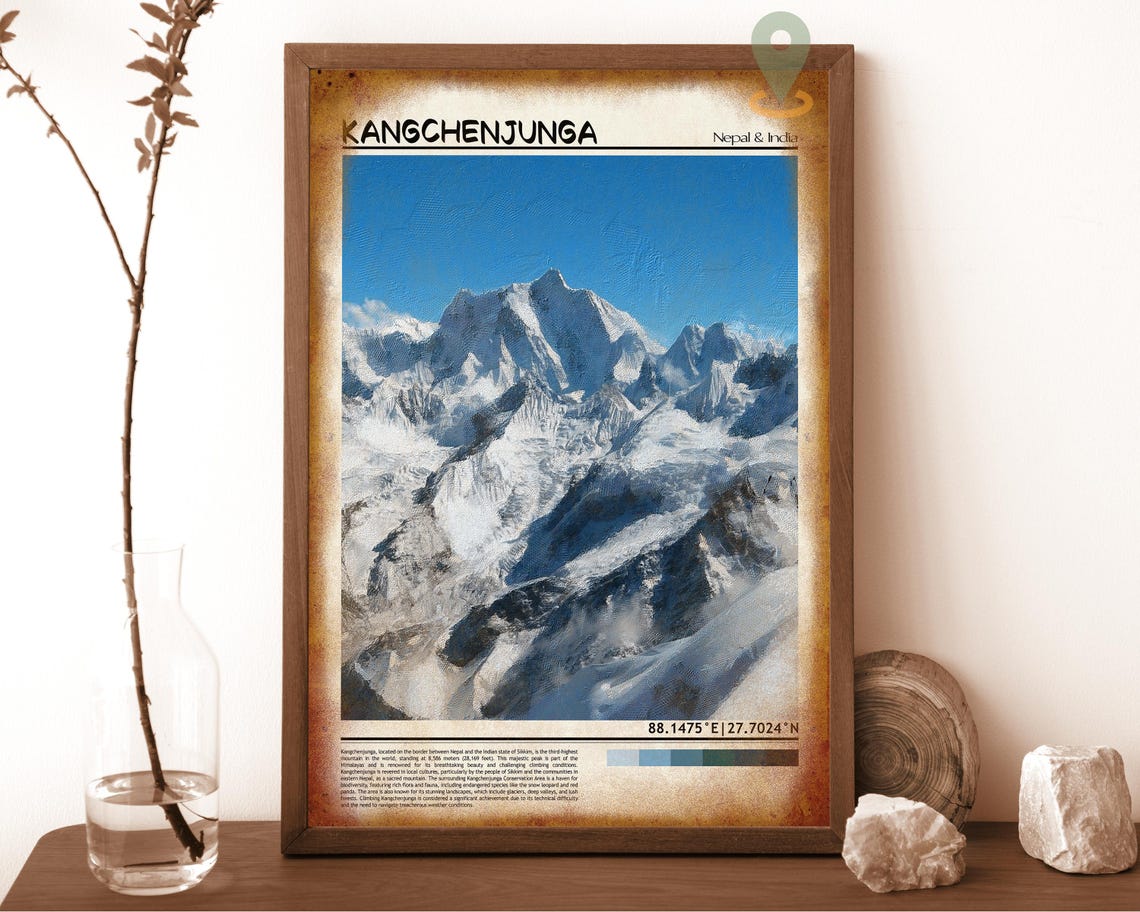 Kangchenjunga Print Kangchenjunga Poster Kangchenjunga Wall Art Kangchenjunga Art Print Kangchenjunga Photo Mountain Climbing Gifts - Image 6