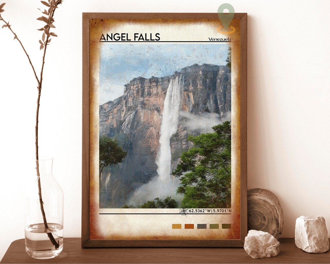 Angel Falls Print Angel Falls Poster Angel Falls Wall Art Angel Falls Travel Print Angel Falls Art Print Angel Falls Artwork Venezuela - Image 6