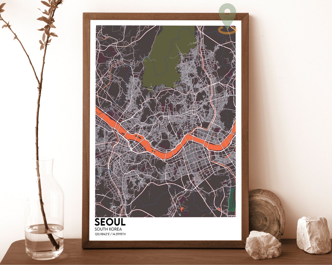 Seoul Map Seoul Map Print Seoul City Map Seoul Wall Art Seoul Poster Seoul Poster Seoul Photo Seoul Poster Print Seoul South Korea - Image 5