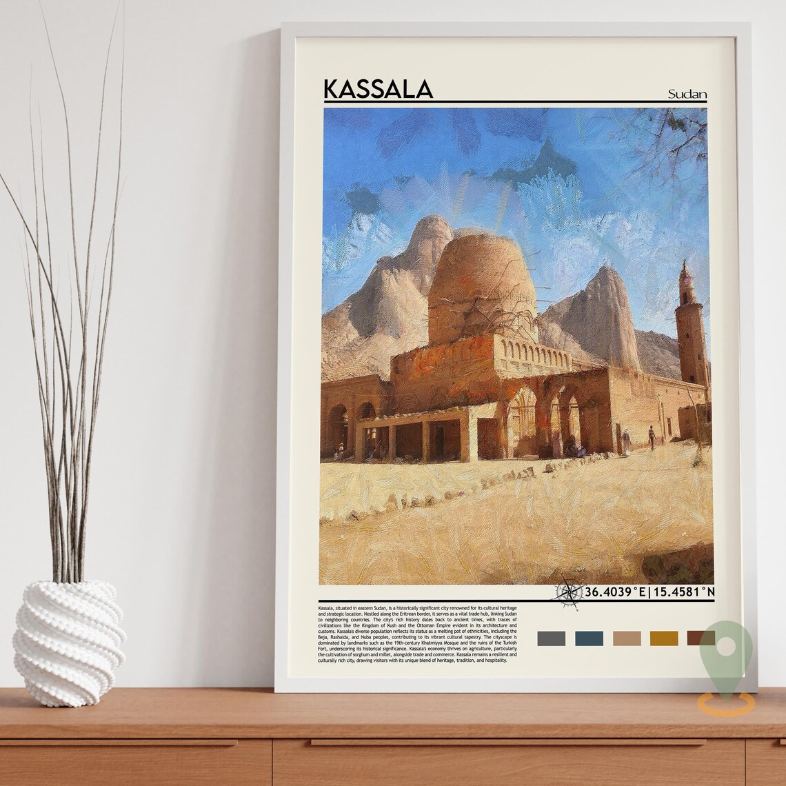 Kassala Sudan Desert Mosque Taka Mountain Ancient Landmark Poster - Image 2