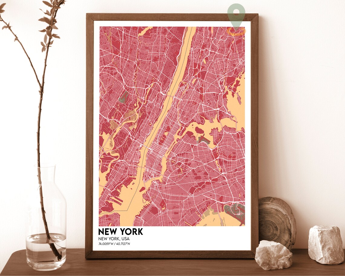 New York City Street Map Midnight Blue Modern Minimalist Poster - Image 4