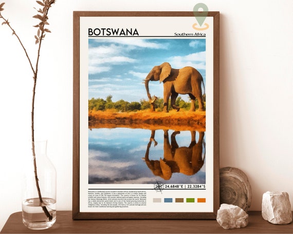Botswana Print Botswana Poster Botswana Wall Art Botswana Travel Botswana Art Print Botswana Art Botswana Photo Botswana Gaborone