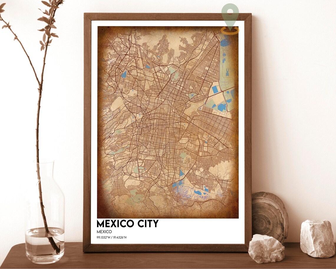 Mexico City Mexico Navy Street Map Colorful Modern Art Poster - Image 6