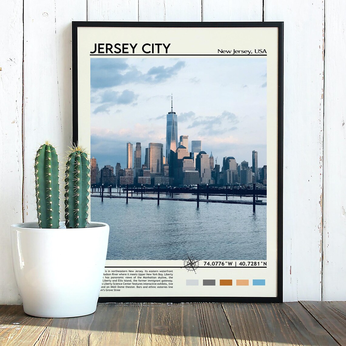 Jersey City New Jersey Manhattan Skyline Photo Travel Wall Art - Image 5