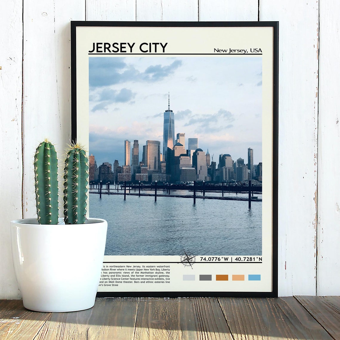 Jersey City Print Jersey City Poster Jersey City Wall Art Jersey City Travel Jersey City Art Print Jersey City Artwork New Jersey - Image 5