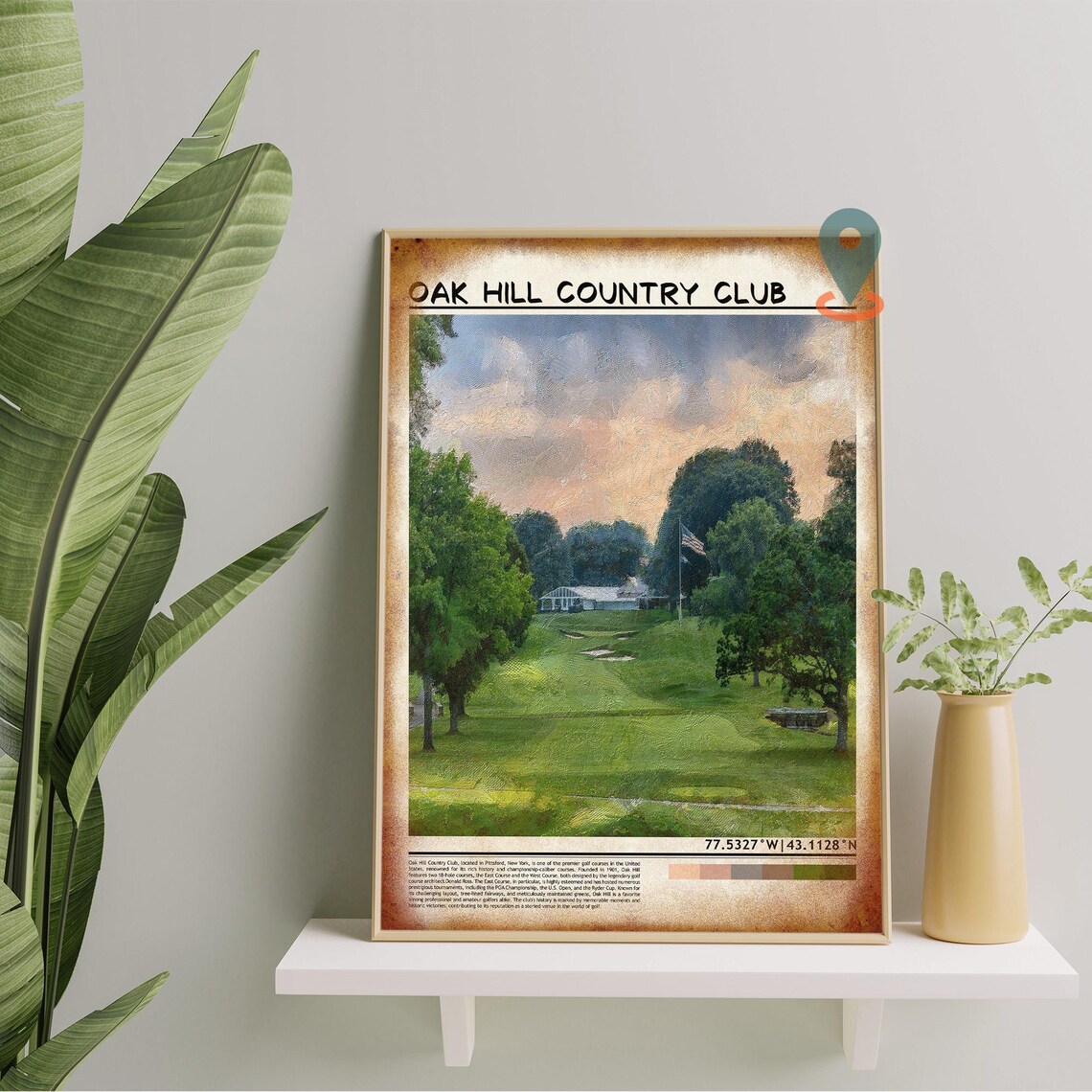 Oak Hill Country Club Pittsford Golf Course Painting Travel Poster - Image 4