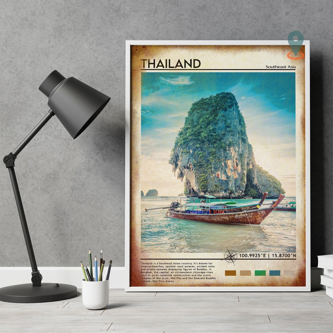 Thailand Print Vintage Poster Thailand Wall Art Thailand Poster Thailand Photo Thailand Poster Print Thailand Poster - Image 5