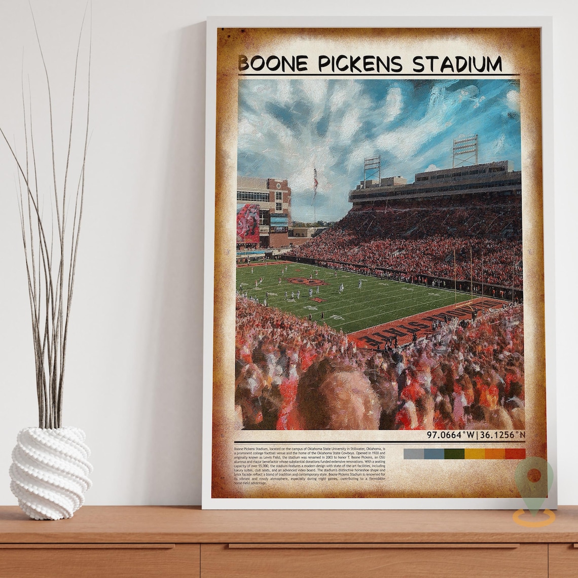 Boone Pickens Stadium Oklahoma State Football Game Day Sports Poster - Image 3