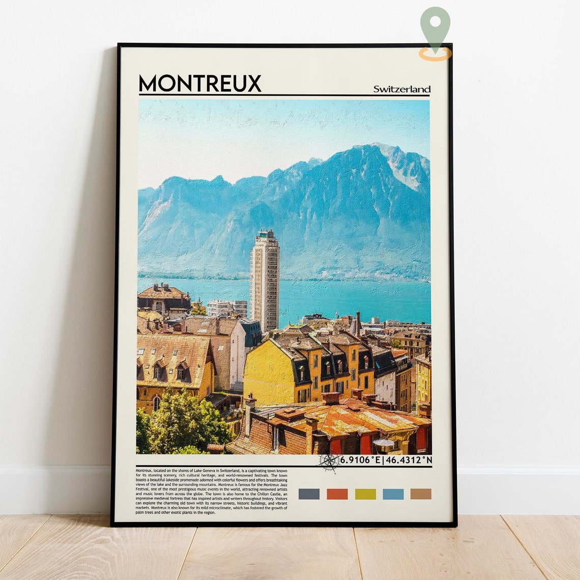 Montreux Print Montreux Poster Montreux Wall Art Montreux Travel Montreux Art Print Montreux Artwork Montreux Photo Switzerland Print - Image 2