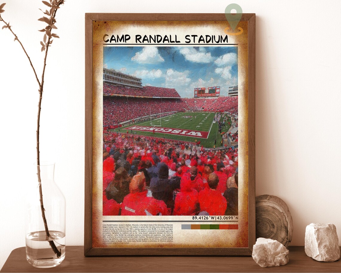 Camp Randall Stadium Wisconsin Badgers Game Day Crowd Art Poster - Image 6
