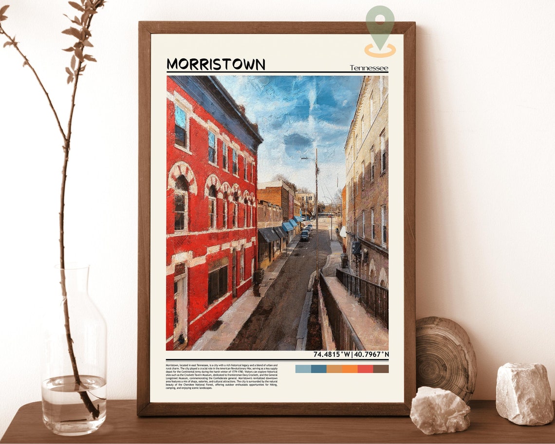 Morristown Tennessee Historic Downtown Street Architecture Poster
