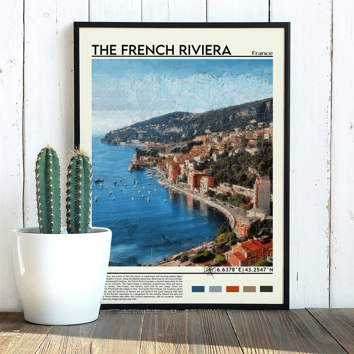 Cte Dazur Poster French Riviera Travel Print France Travel Art Villefranche Sur Mer Print French Riviera Print Cote Dazur Art Print - Image 5