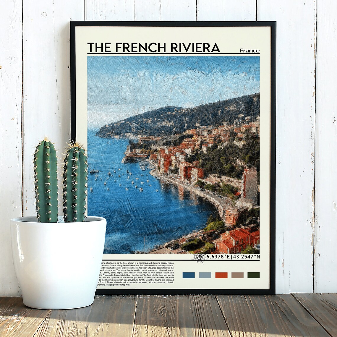 The French Riviera France Azure Coast Harbor Town Scene Poster - Image 5