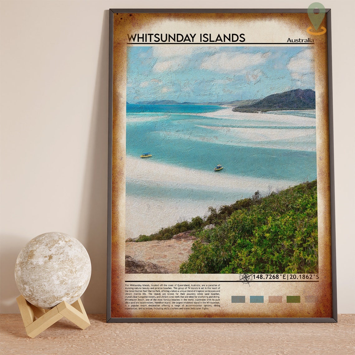 Whitsunday Islands Australia Whitehaven Beach Turquoise Travel Poster - Image 4