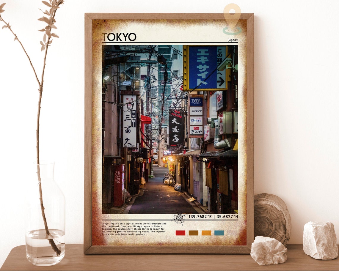 Tokyo Print Vintage Poster Tokyo Wall Art Tokyo Poster Tokyo Photo Tokyo Poster Print Tokyo Wall Dcor Japan Poster Tokyo Cityscape - Image 6