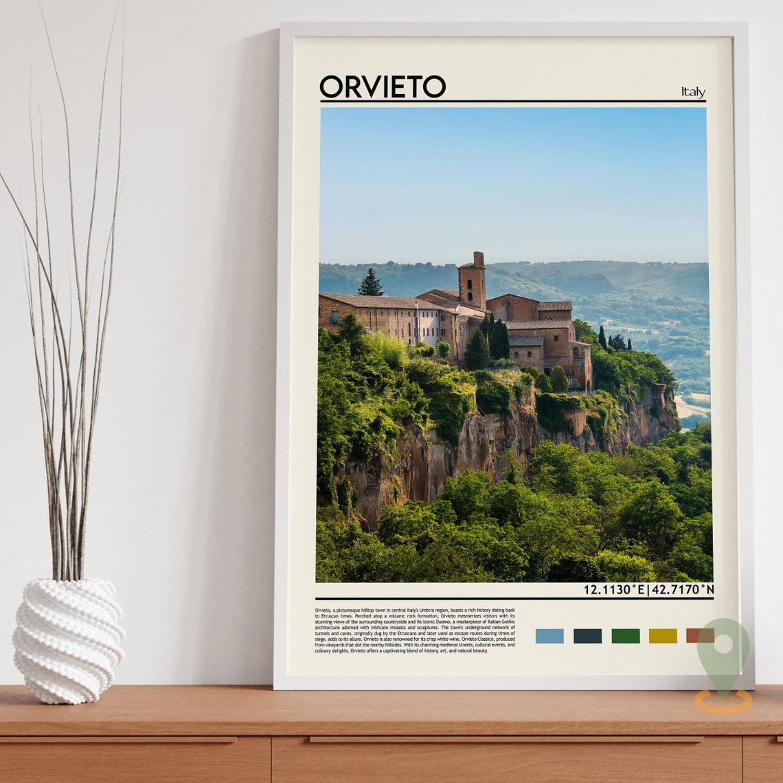 Orvieto Italy Hilltop Cliff Town Abbey Umbria Countryside Poster - Image 2